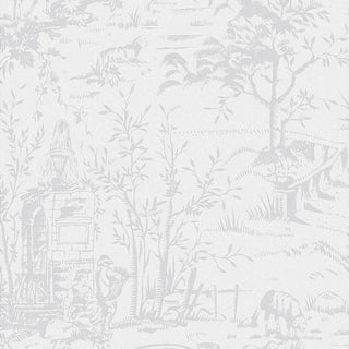 Laura Ashley Sugared Grey Toile de Jouy Wallpaper