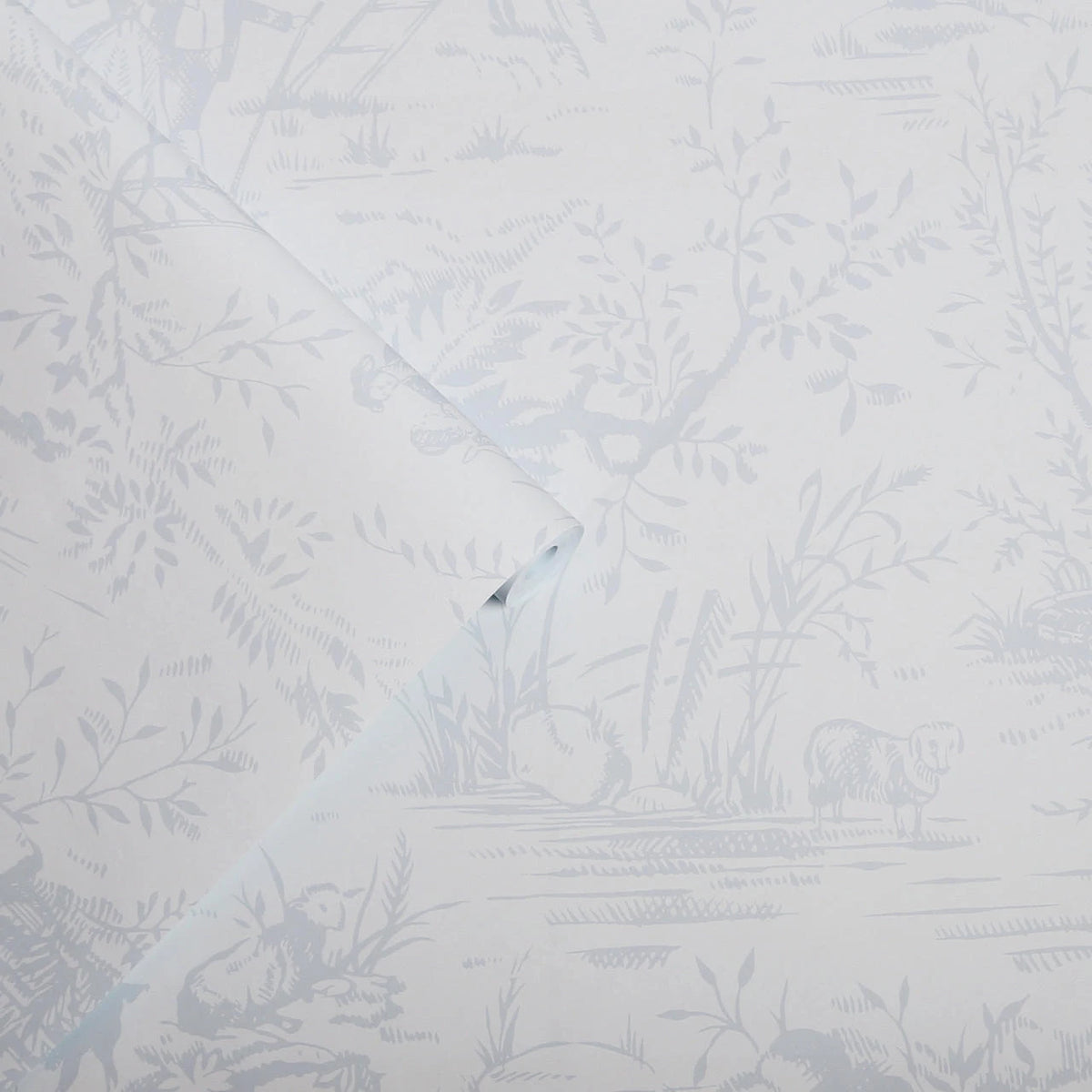 Laura Ashley Sugared Grey Toile de Jouy Wallpaper