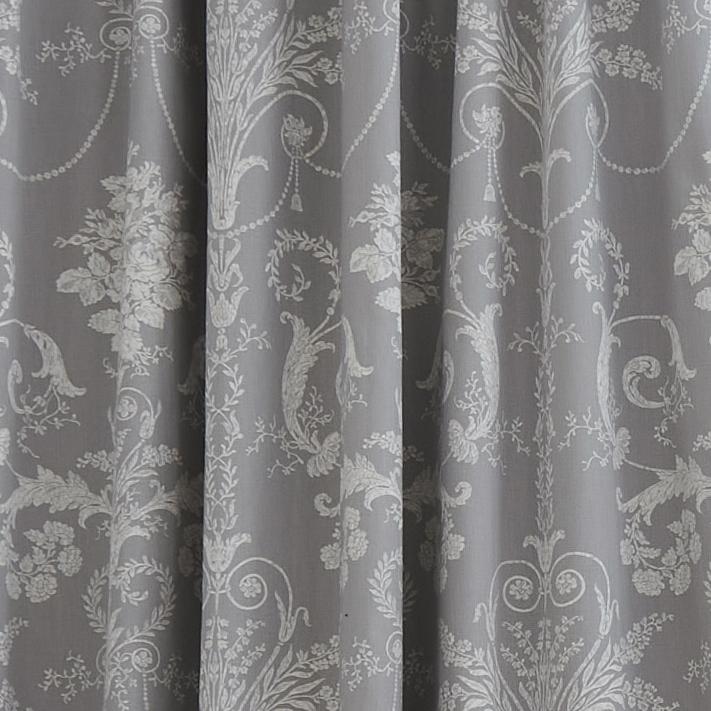 Laura Ashley Josette Blackout Pencil Pleat Curtains - Steel