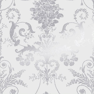 Laura Ashley Josette Metallic Wallpaper Silver