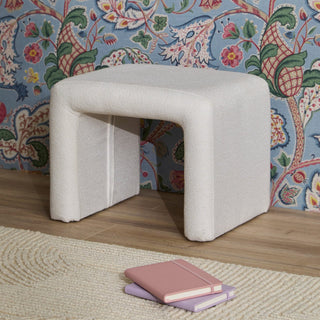 Laura Ashley Kamiko Stool - Chalk White Boucle