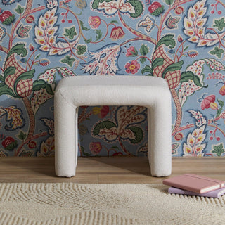 Laura Ashley Kamiko Stool - Chalk White Boucle