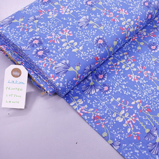 Laura Ashley LA Dressmaking Floral Cotton Lawn - Blue - Meadow