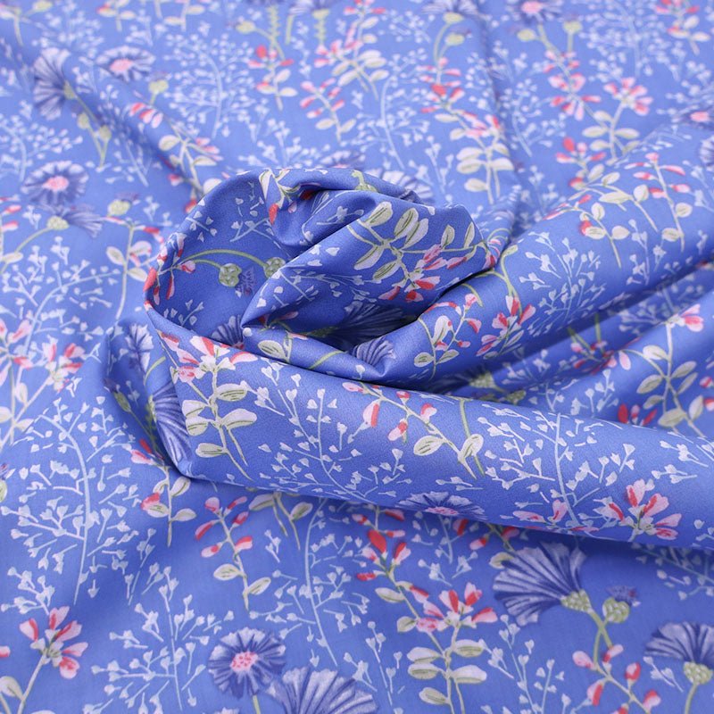 Laura Ashley LA Dressmaking Floral Cotton Lawn - Blue - Meadow