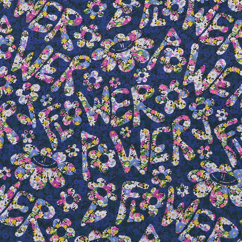 Laura Ashley LA Liberty Fabrics Tana Lawn™ Cotton - Flower Power - Blue and Purple