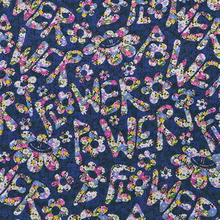 Laura Ashley LA Liberty Fabrics Tana Lawn™ Cotton - Flower Power - Blue and Purple