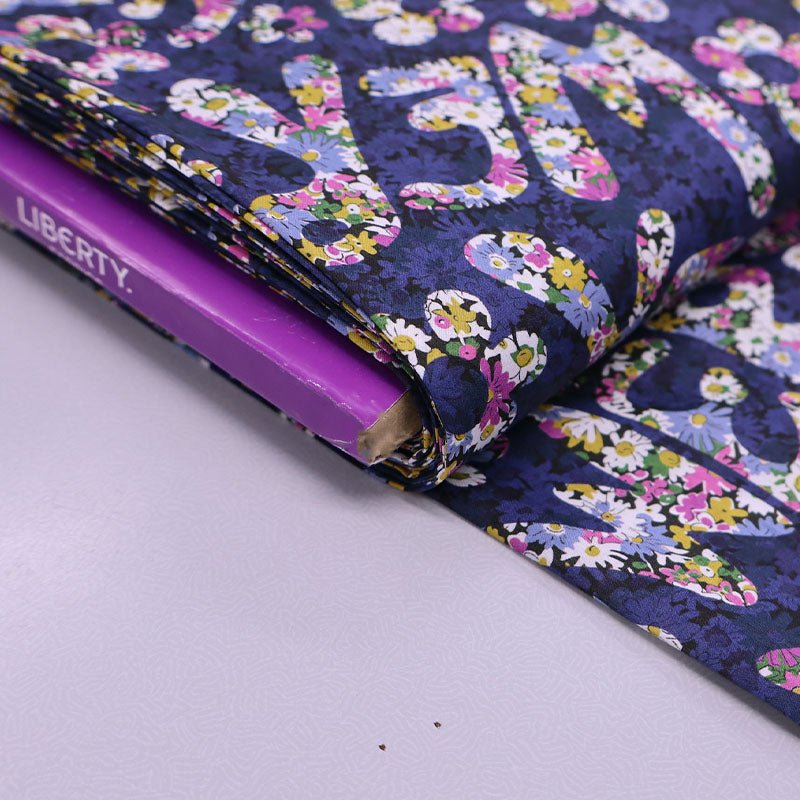Laura Ashley LA Liberty Fabrics Tana Lawn™ Cotton - Flower Power - Blue and Purple