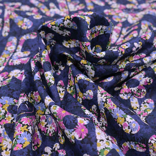 Laura Ashley LA Liberty Fabrics Tana Lawn™ Cotton - Flower Power - Blue and Purple