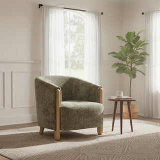 Laura Ashley Lilian Tub Chair in Distressed Olive Chenille