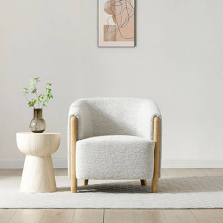 Laura Ashley Lilian Tub Chair in Natural Textured Woven Chenille