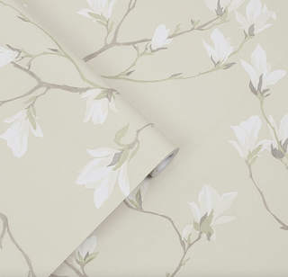 Laura Ashley Magnolia Grove Wallpaper Natural