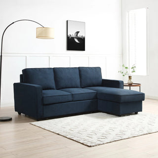 Laura Ashley Mandy Blue Fabric Corner Sofabed with Storage