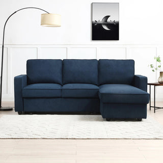 Laura Ashley Mandy Blue Fabric Corner Sofabed with Storage