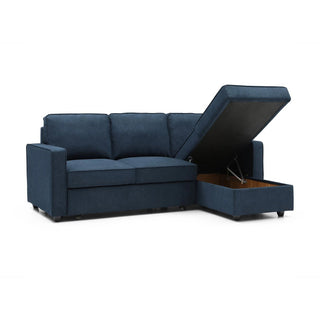 Laura Ashley Mandy Blue Fabric Corner Sofabed with Storage