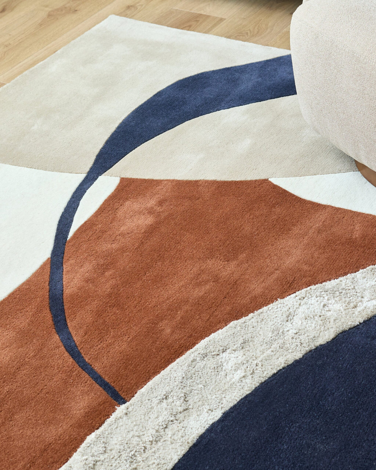 Laura Ashley Neo navy textured medium rug
