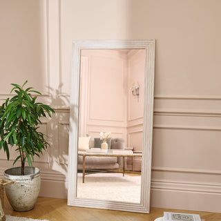 Laura Ashley Orkney 180x90cm Wooden Mirror - Whitewash