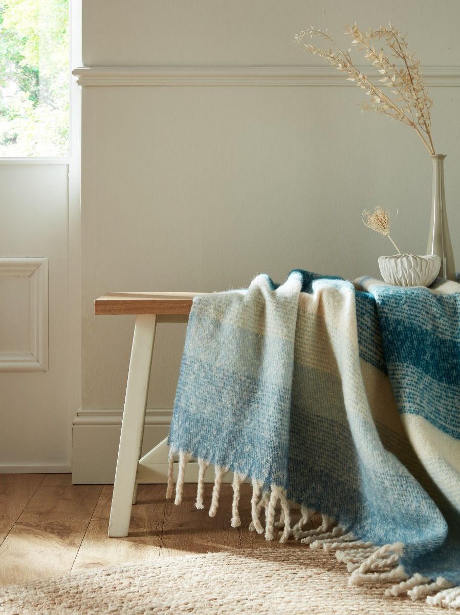Laura Ashley Ortonby Newport Blue Throw