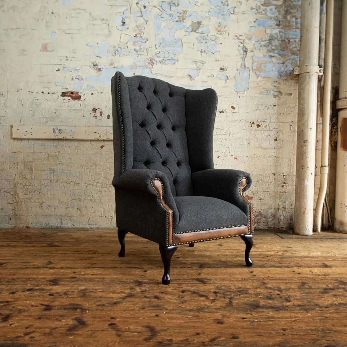 Laura Ashley Oswald & Pablo Conrad Coastal Linen Wing Chair