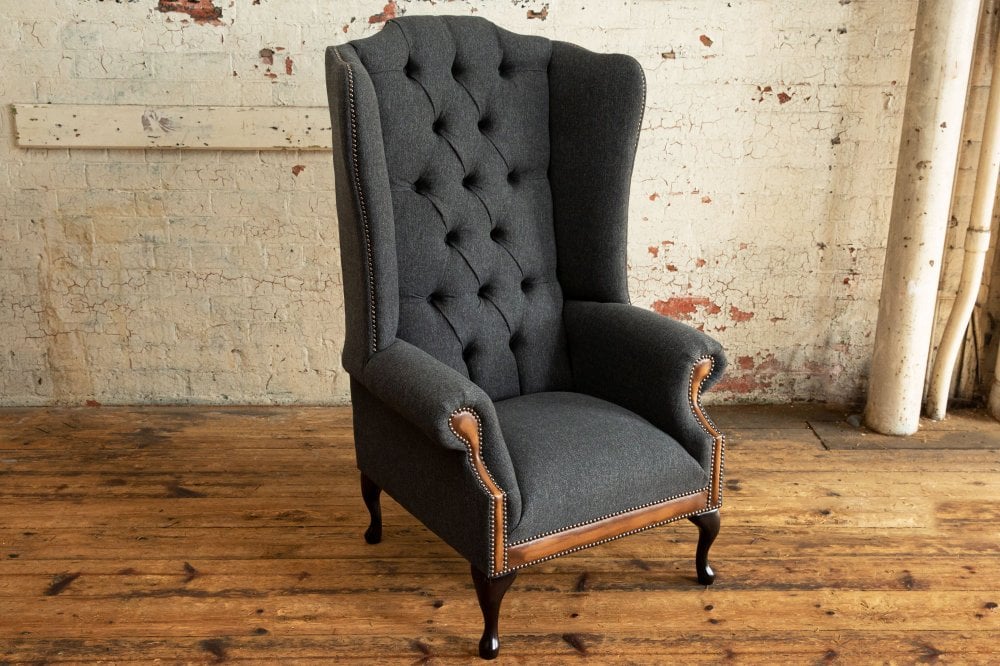 Laura Ashley Oswald & Pablo Conrad Coastal Linen Wing Chair