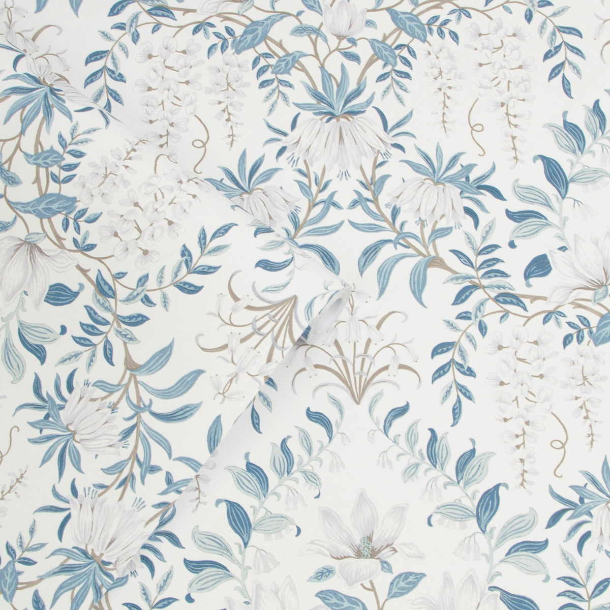 Laura Ashley Parterre Wallpaper Off White / Seaspray