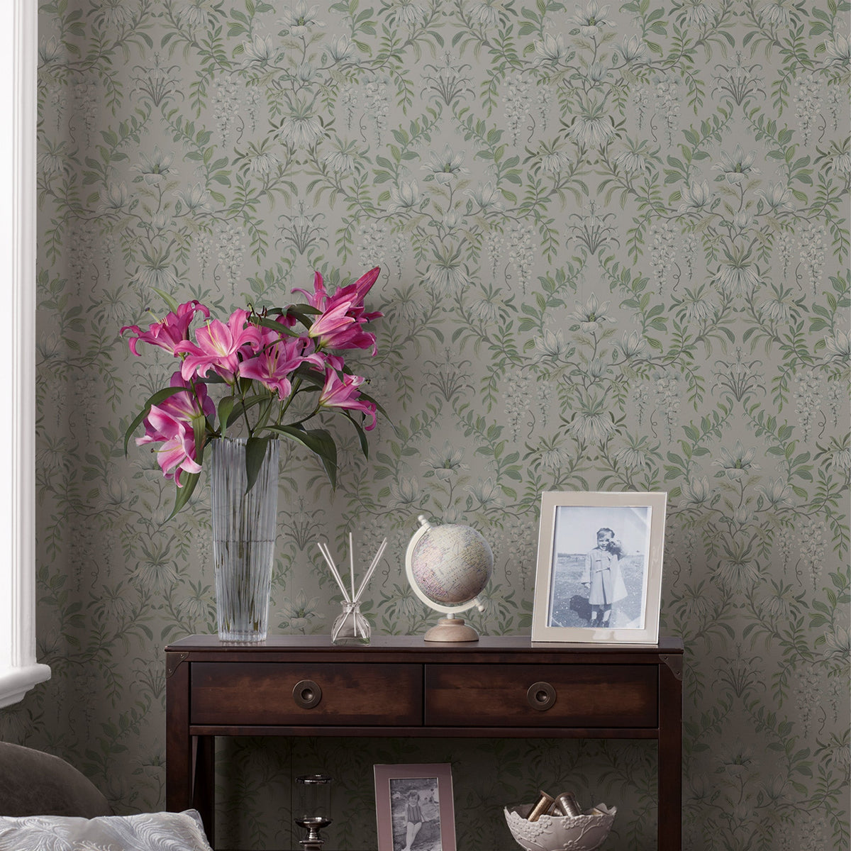 Laura Ashley Parterre Wallpaper Sage