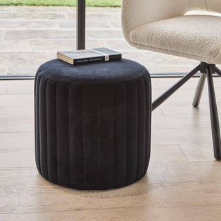 Laura Ashley Penelope Drum Stool - Black