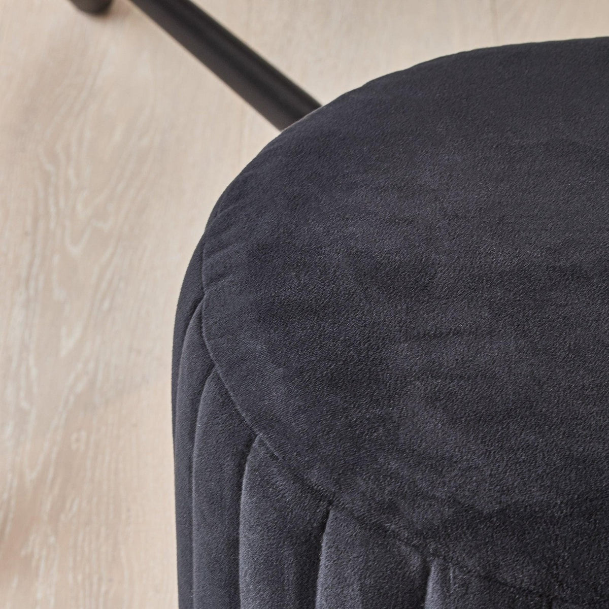 Laura Ashley Penelope Drum Stool - Black