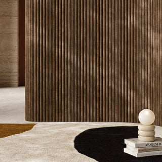 Laura Ashley PLAANKED 3cm Flexible Ribbed Wall Panel | Walnut