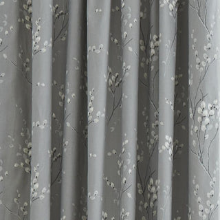 Laura Ashley Pussy Willow Pencil Pleat Curtains - Steel