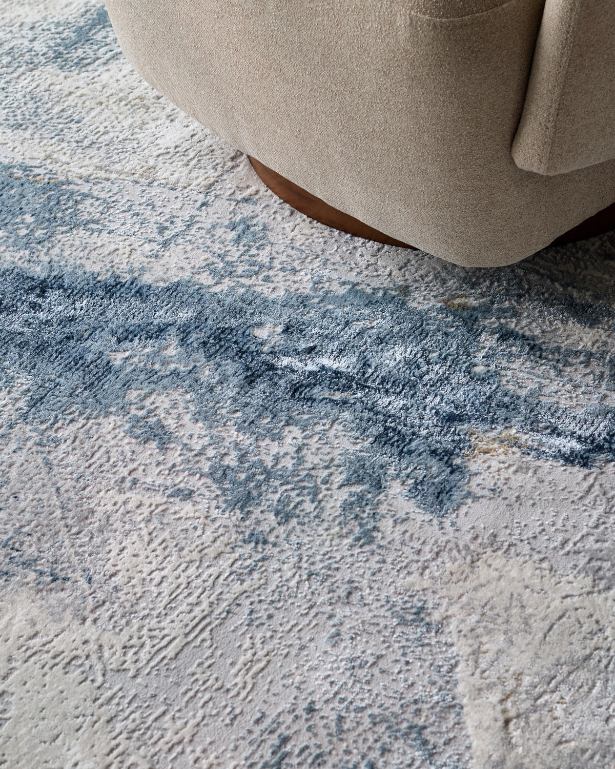 Laura Ashley Sienna blue grey textured medium rug