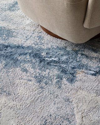 Laura Ashley Sienna blue grey textured medium rug