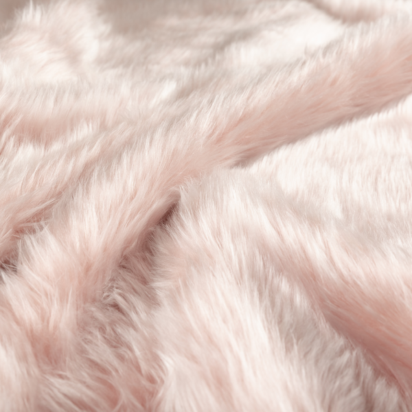Laura Ashley Silkie Faux Fur Material Soft Pink Colour Fabric CTR-2421