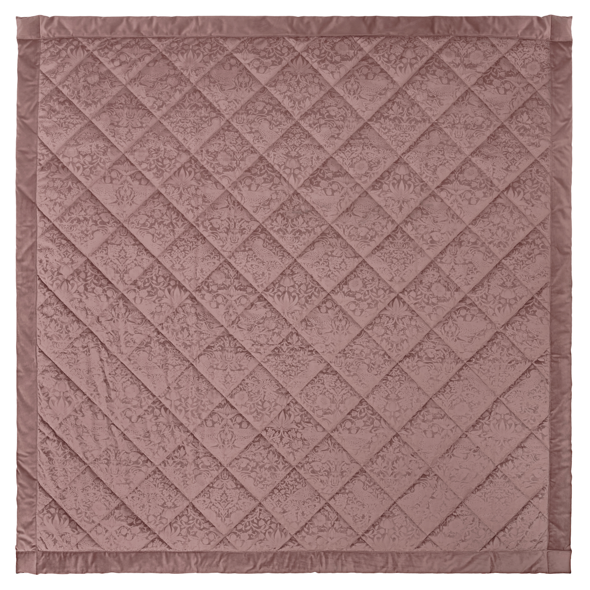Laura Ashley Strawberry Thief Embossed Bedspread Tea Rose