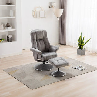 Laura Ashley Troy Fabric High-Back 360 Swivel Chair and Footstool