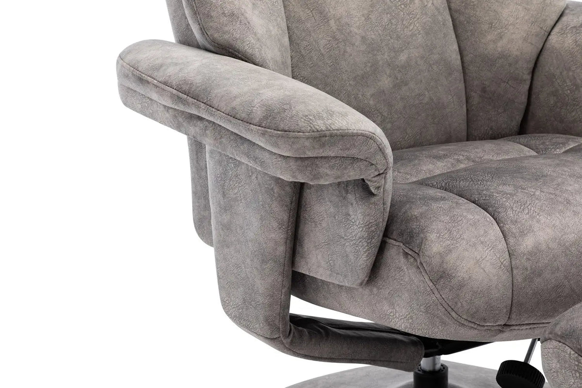 Laura Ashley Troy Fabric High-Back 360 Swivel Chair and Footstool