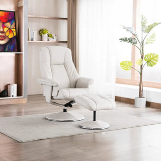 Laura Ashley Troy Leather Look High-Back 360 Swivel Chair and Footstool