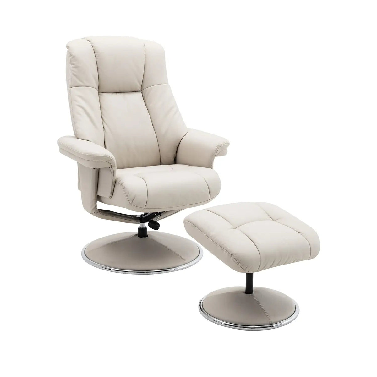 Laura Ashley Troy Leather Look High-Back 360 Swivel Chair and Footstool