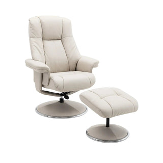 Laura Ashley Troy Leather Look High-Back 360 Swivel Chair and Footstool