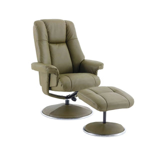 Laura Ashley Troy Leather Look High-Back 360 Swivel Chair and Footstool