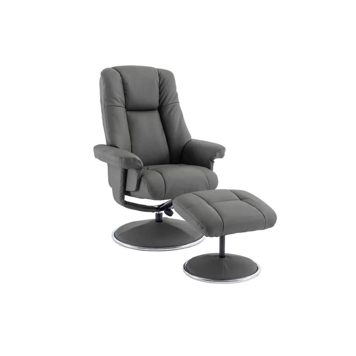 Laura Ashley Troy Leather Look High-Back 360 Swivel Chair and Footstool