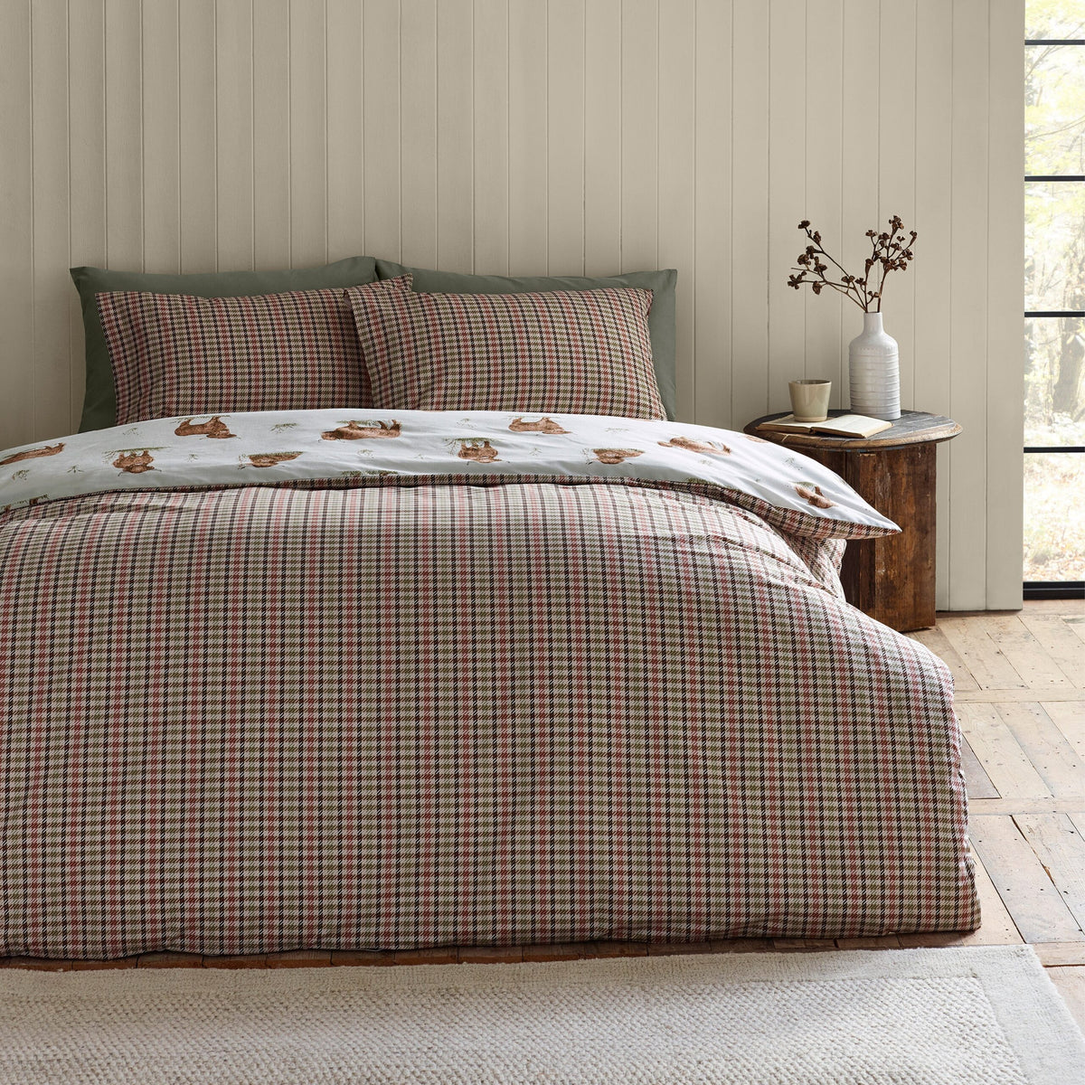 Laura Ashley UK Angus Highland Cow Duvet Cover Set - Natural