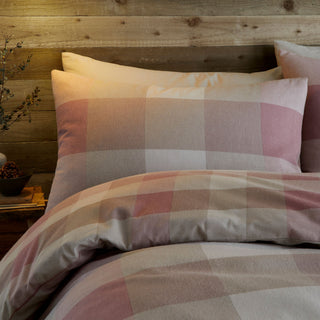 Laura Ashley UK Appletree Hygge Ashford Check Brushed Cotton Duvet Cover Set - Natural