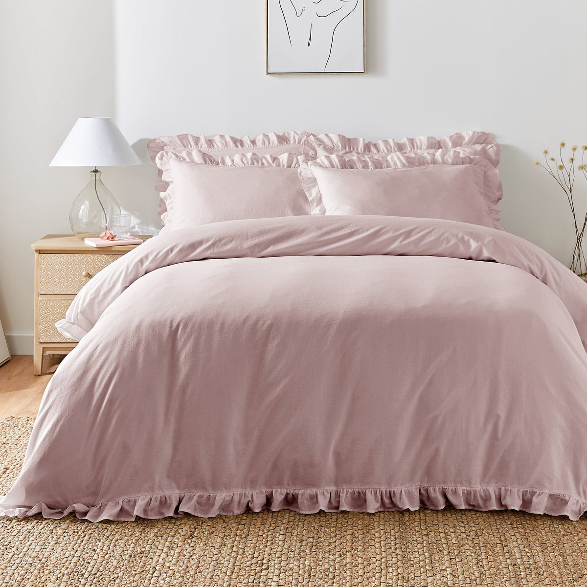 Laura Ashley UK Appletree Loft Cassia Frill Duvet Cover Set - Lavender