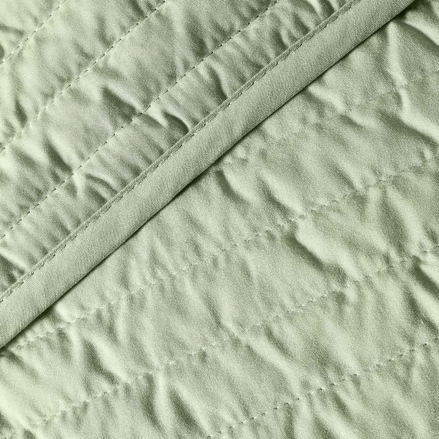 Laura Ashley UK Bianca Quilted Lines Bedspread - Sage Green