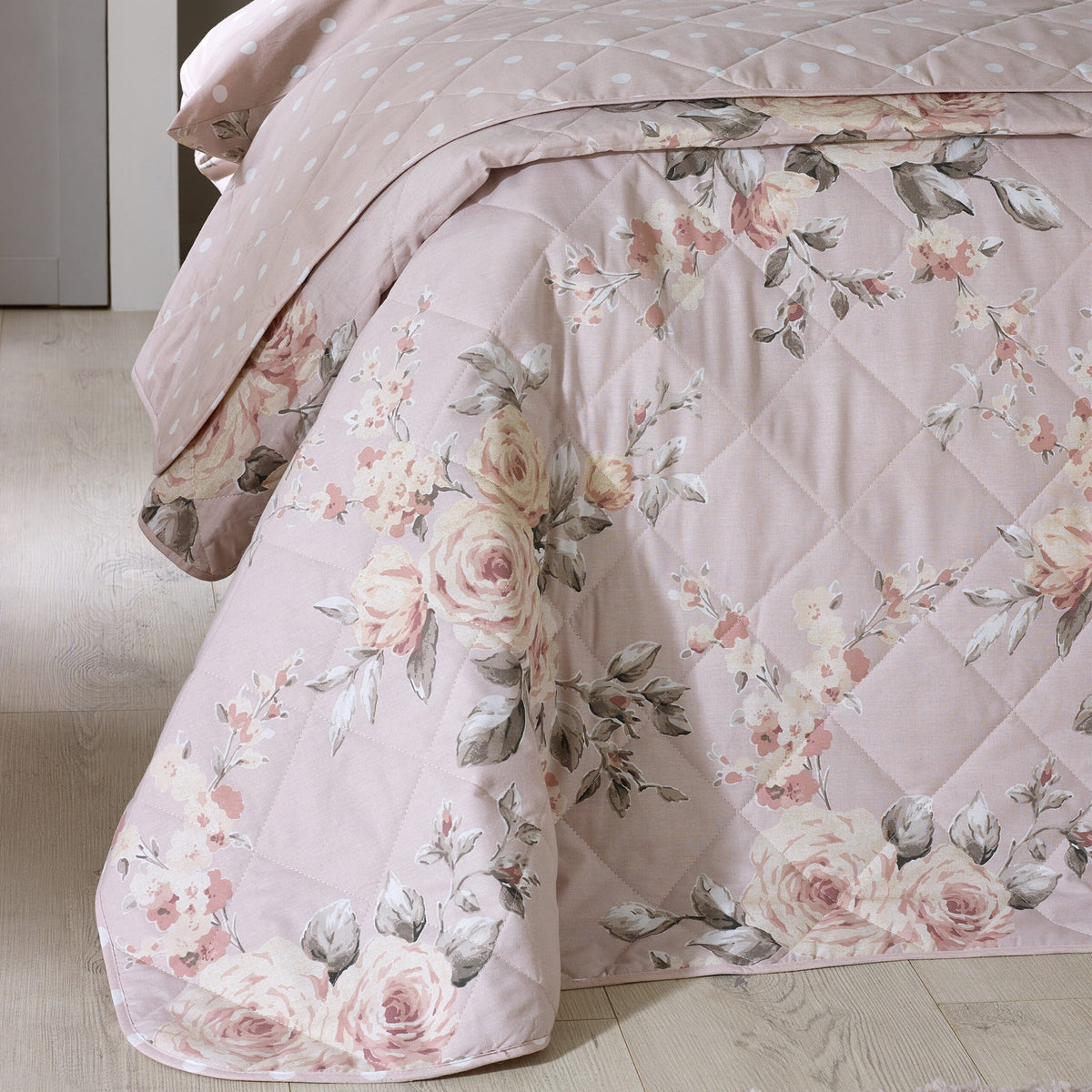 Laura Ashley UK Canterbury Bedspread - Blush Pink