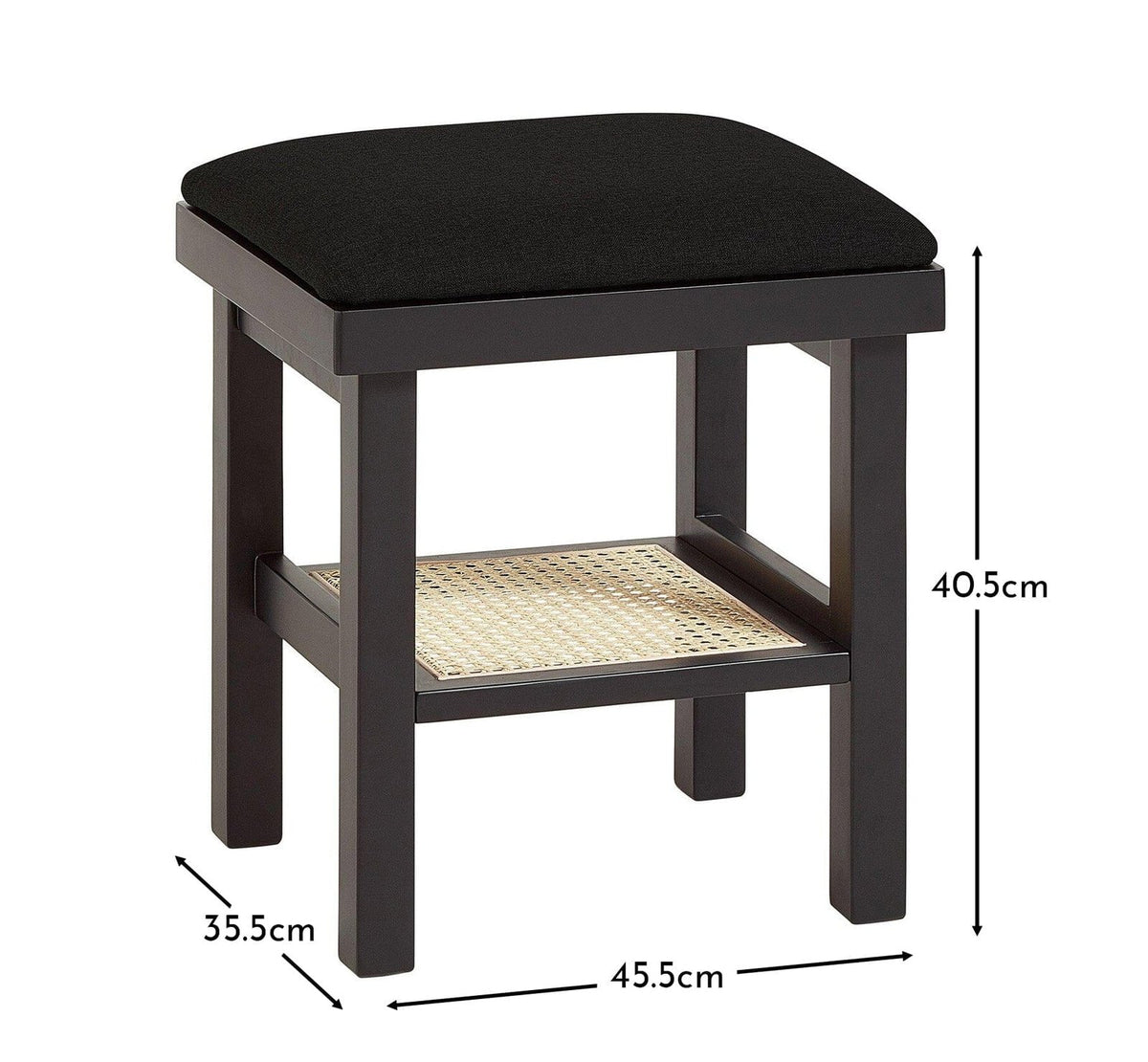 Laura Ashley UK Charlie Black Dressing Table Stool