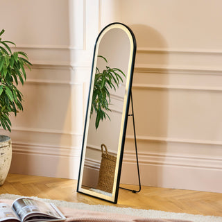 Laura Ashley UK Ingham 145x45cm LED Arch Mirror - Black