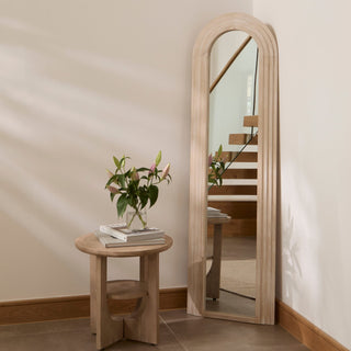 Laura Ashley UK Kubu 170 x 50cm Wooden Arch Mirror - Whitewash
