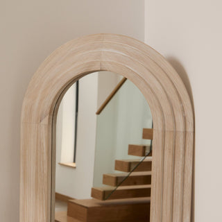 Laura Ashley UK Kubu 170 x 50cm Wooden Arch Mirror - Whitewash