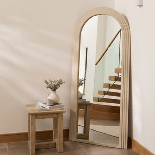 Laura Ashley UK Kubu 180 x 80cm Wooden Arch Mirror - Taupe